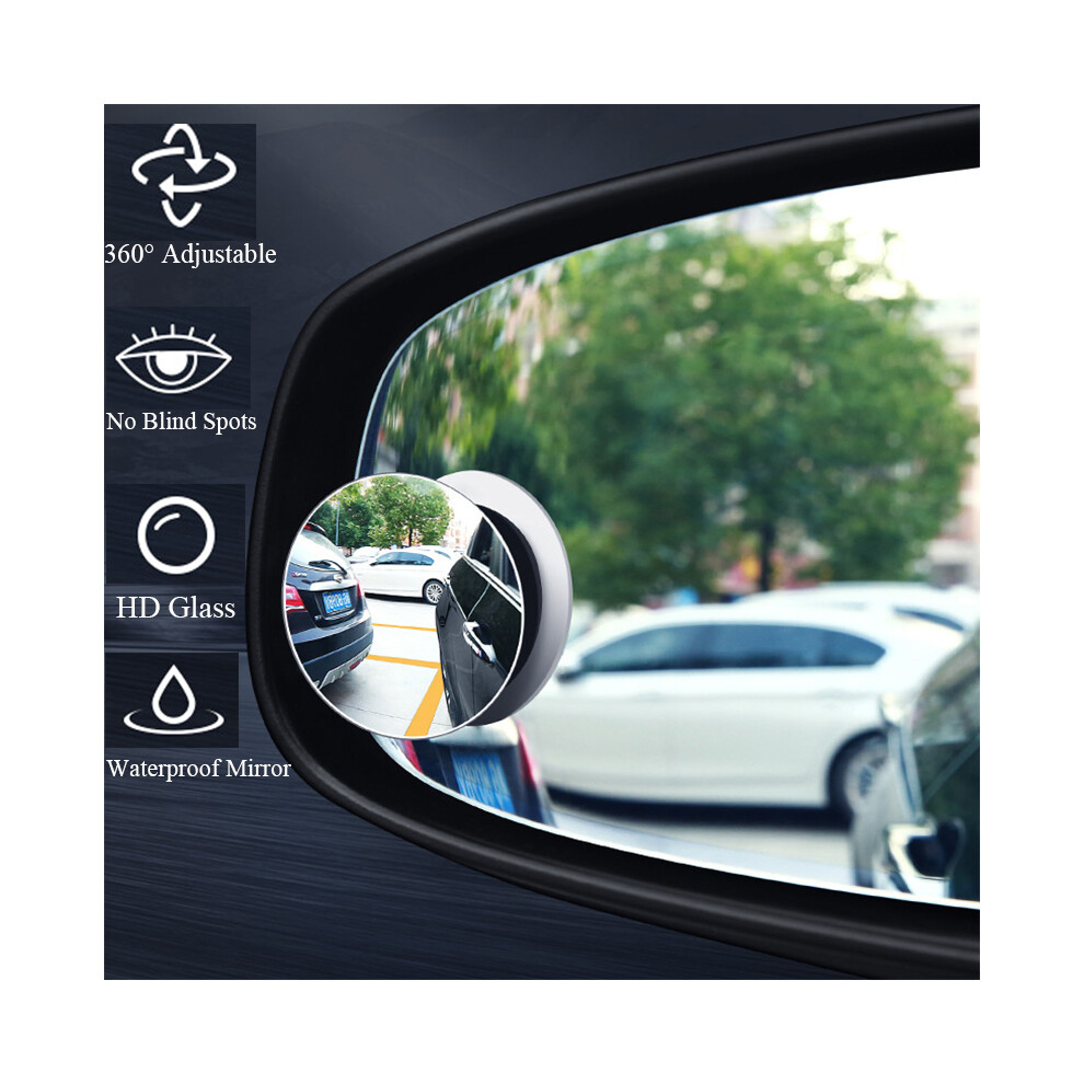 Blind Spot Rear View Mirror 360 Wide Angle Round Mirror Adjustable Convex 9486291530708