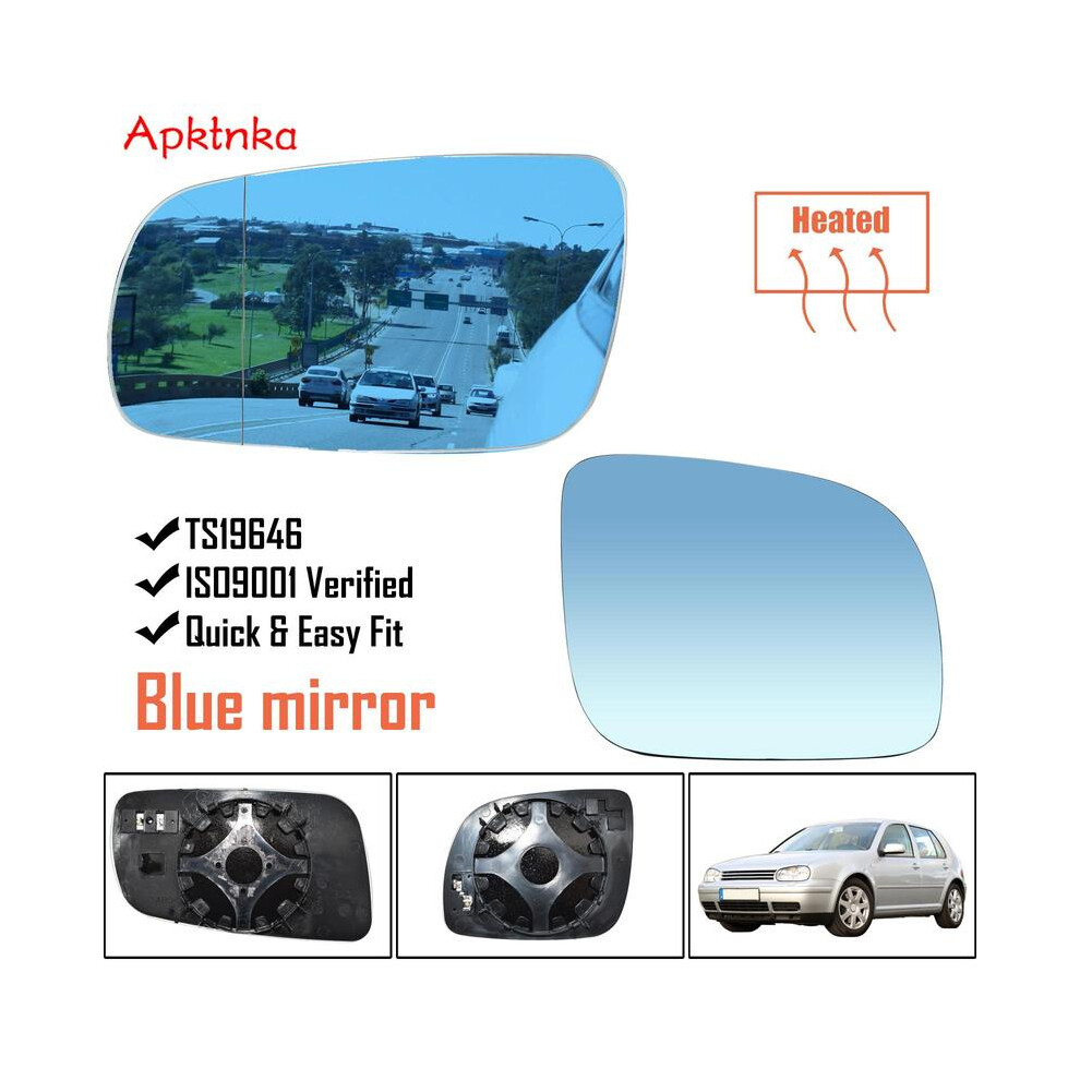 For Vw Golf Bora Jetta Mk4 Passat B5 96-04 Pair Wing Mirror Glass Heated Blue 9486291541513