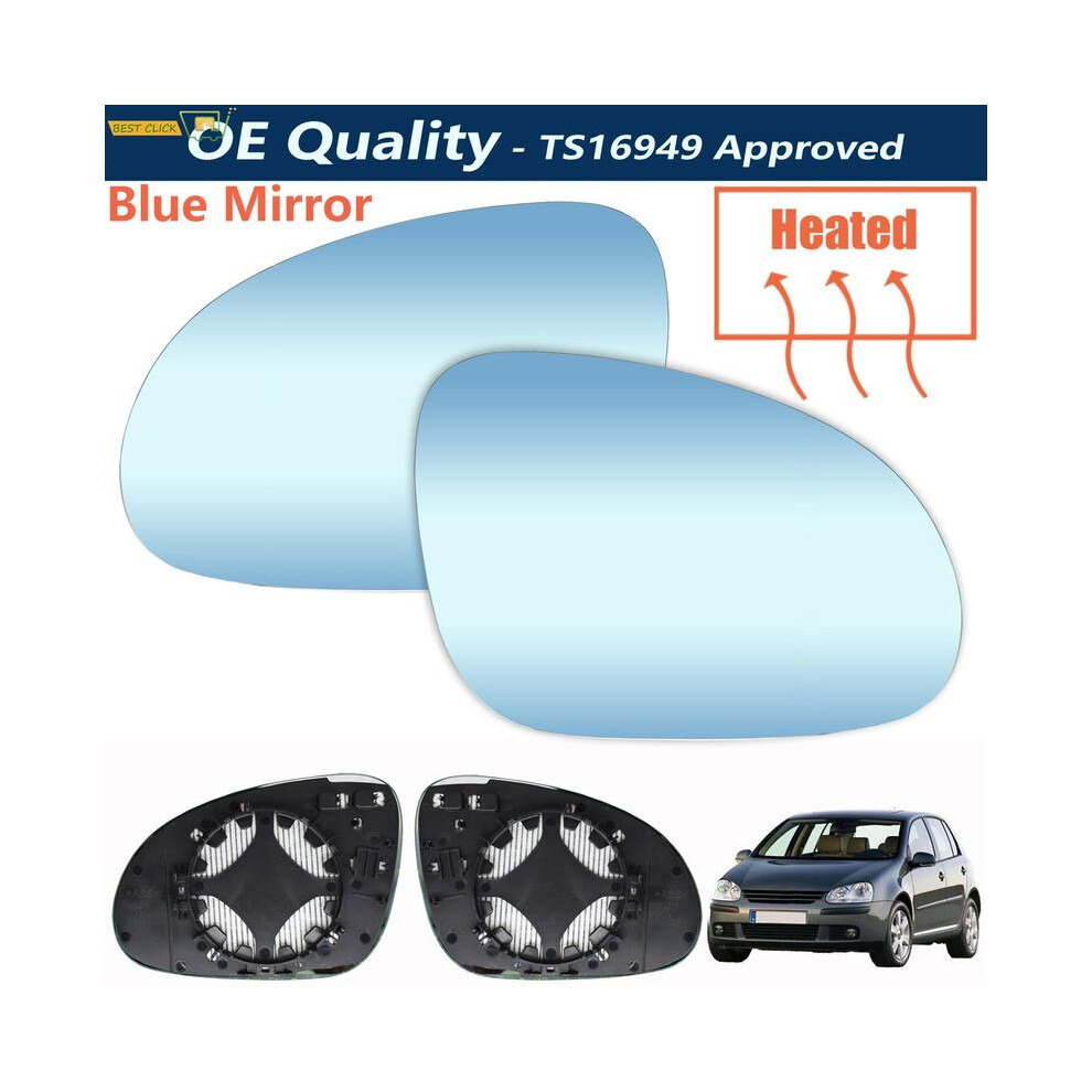 For Vw Golf Gti Jetta 5 Mk5 06-10 Passat B6 Left & Right Side Mirror Glass Blue 9486291542503