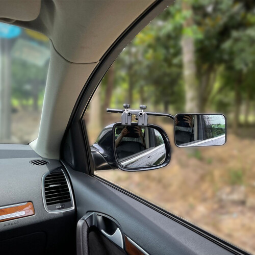 1 Pair Rotatable Car Towing Mirror PP Glass Adjustable Towing Mirrors 2