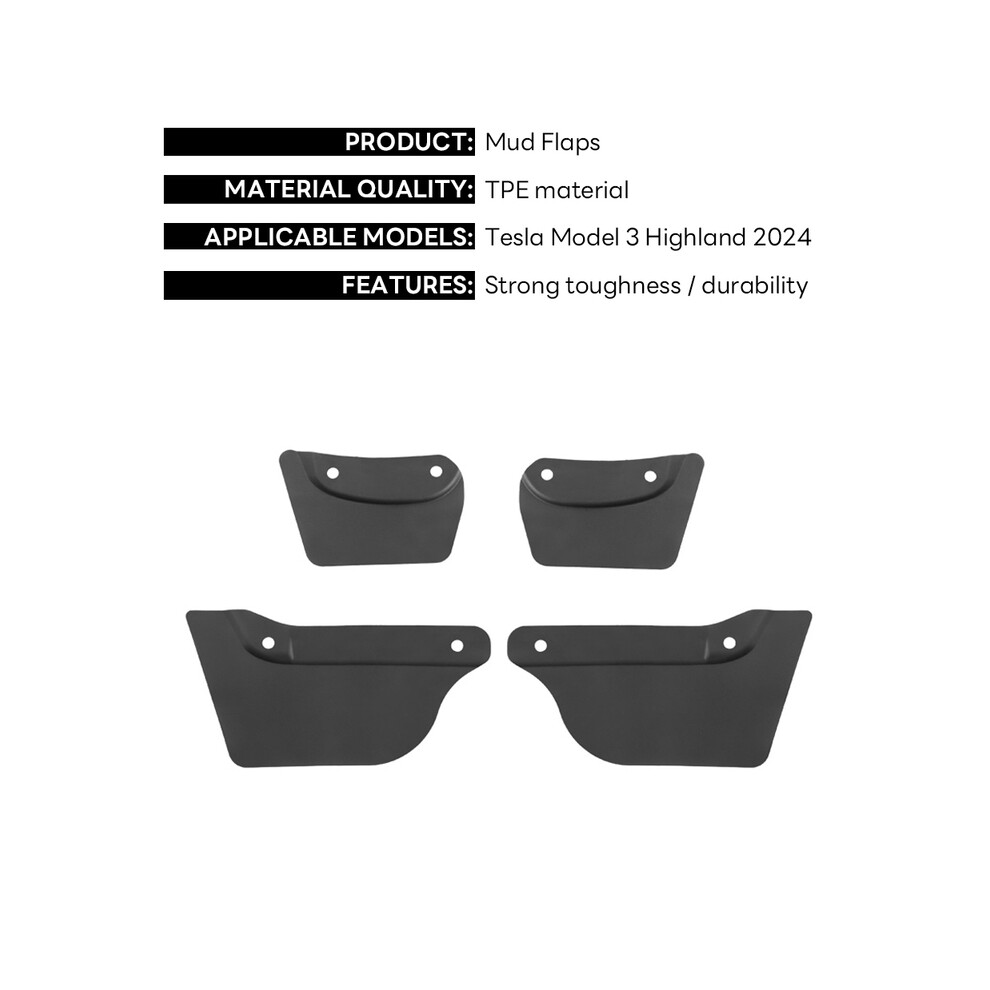 For Tesla Model 3 Highland 2024 Wheel Mud Flaps Splash Guards Mudflaps 9486291561511