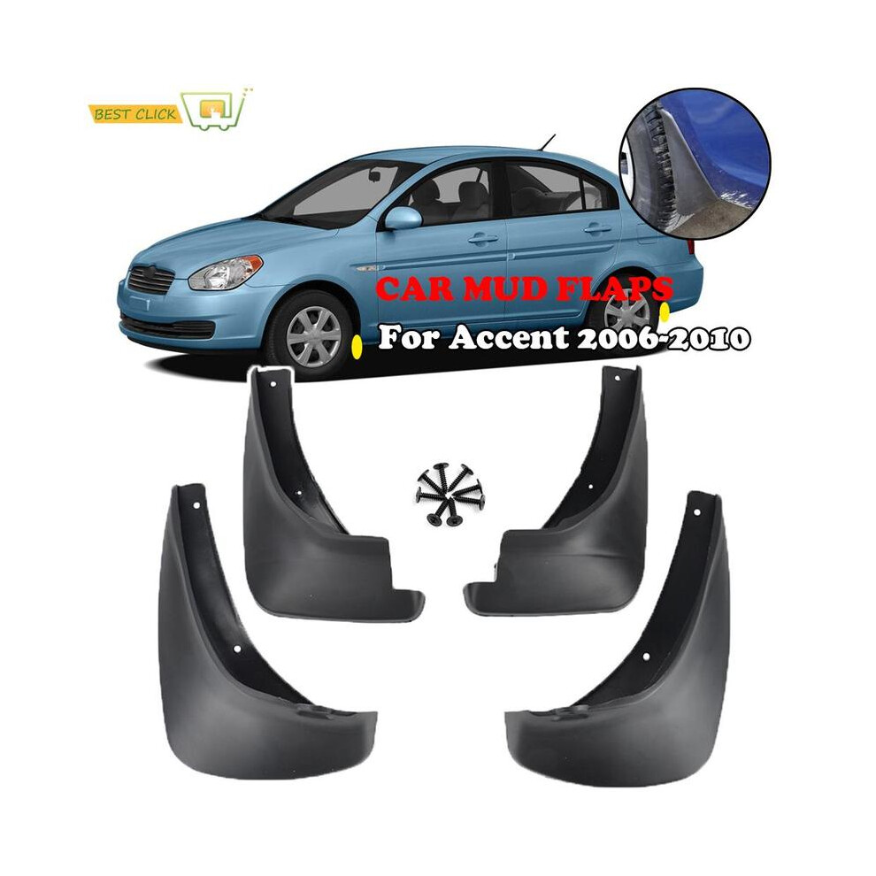 Set Car Mud Flaps For Hyundai Accent 2006 2007 2008 2009 2010 Splash Guards 9486291561795