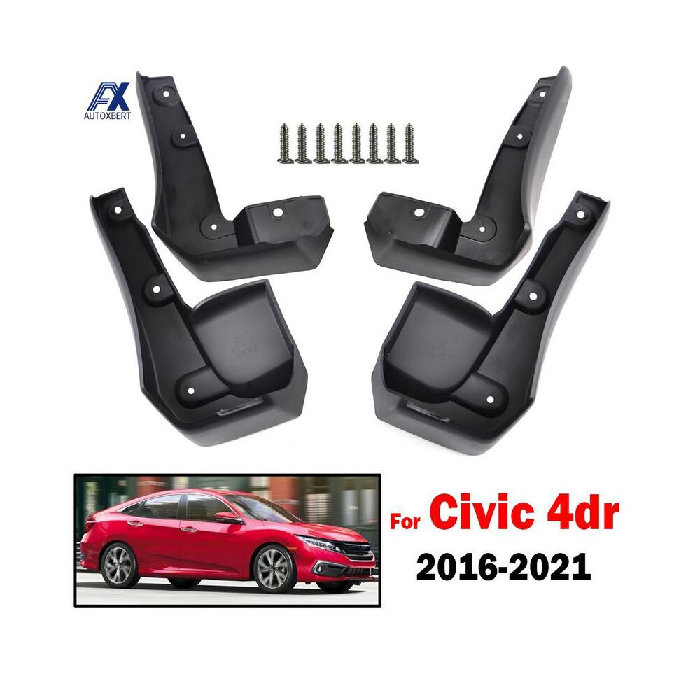 Set Front Rear For Honda 10Th Civic Sedan 2016 - 2021 Mud Flaps Mudflaps 9486291563881
