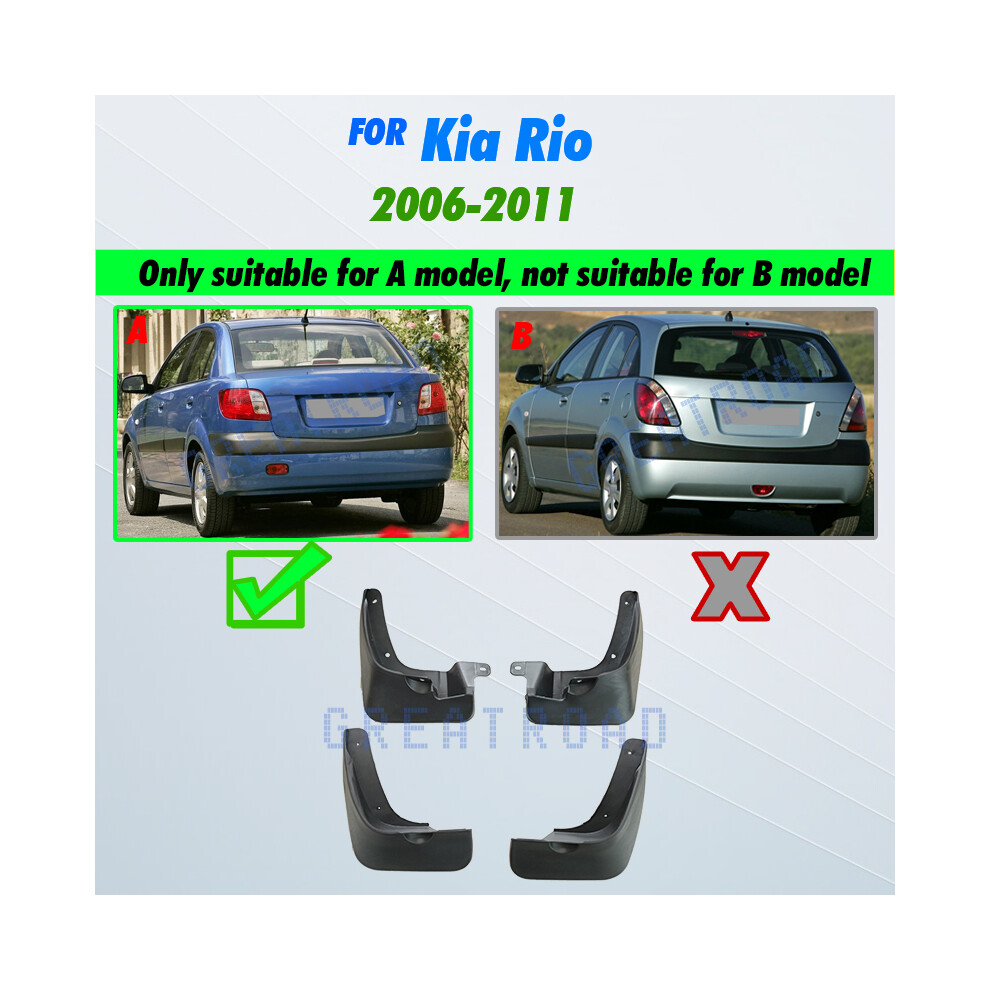 Car Mud Flaps For Kia Rio 2006 - 2011 New Pride 4-Door Sedan Mudflaps 9486291564109