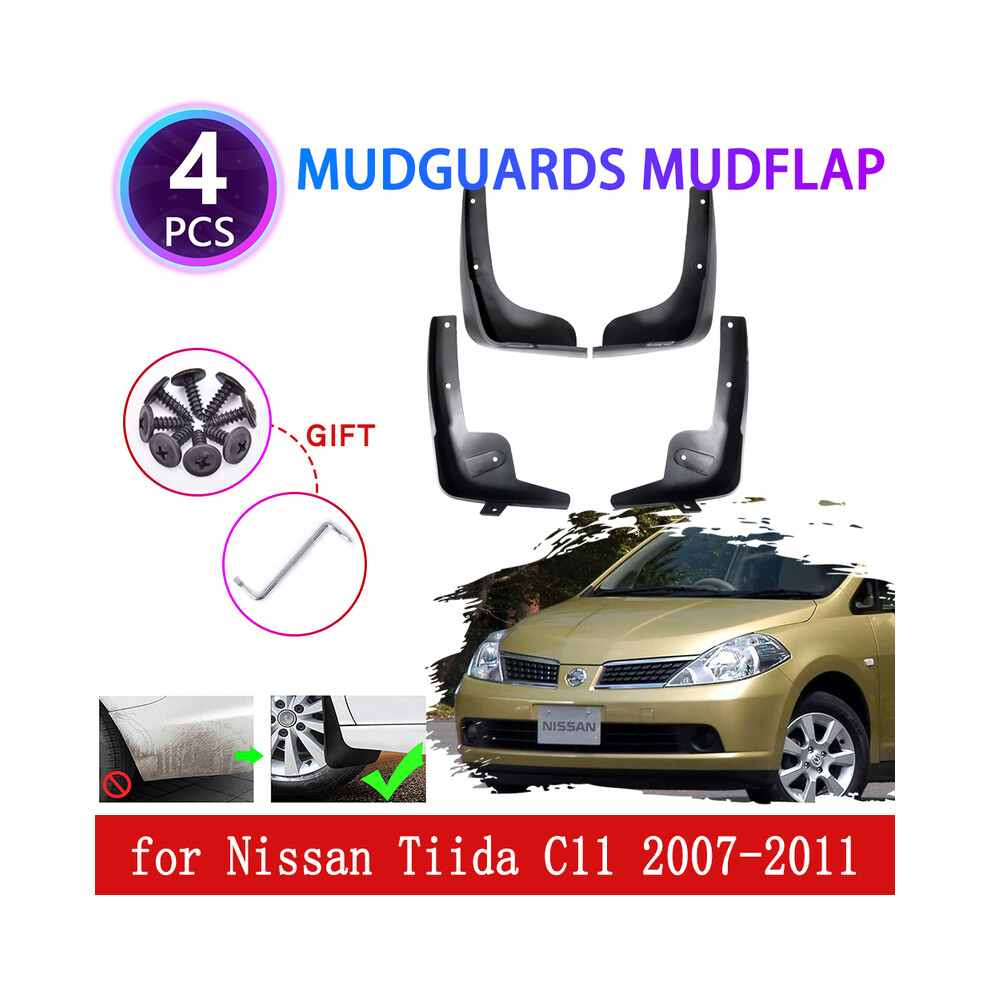 4Pcs For Nissan Tiida Versa Latio C11 2007 2008 2009 2010 2011 Mudguards 9486291564284