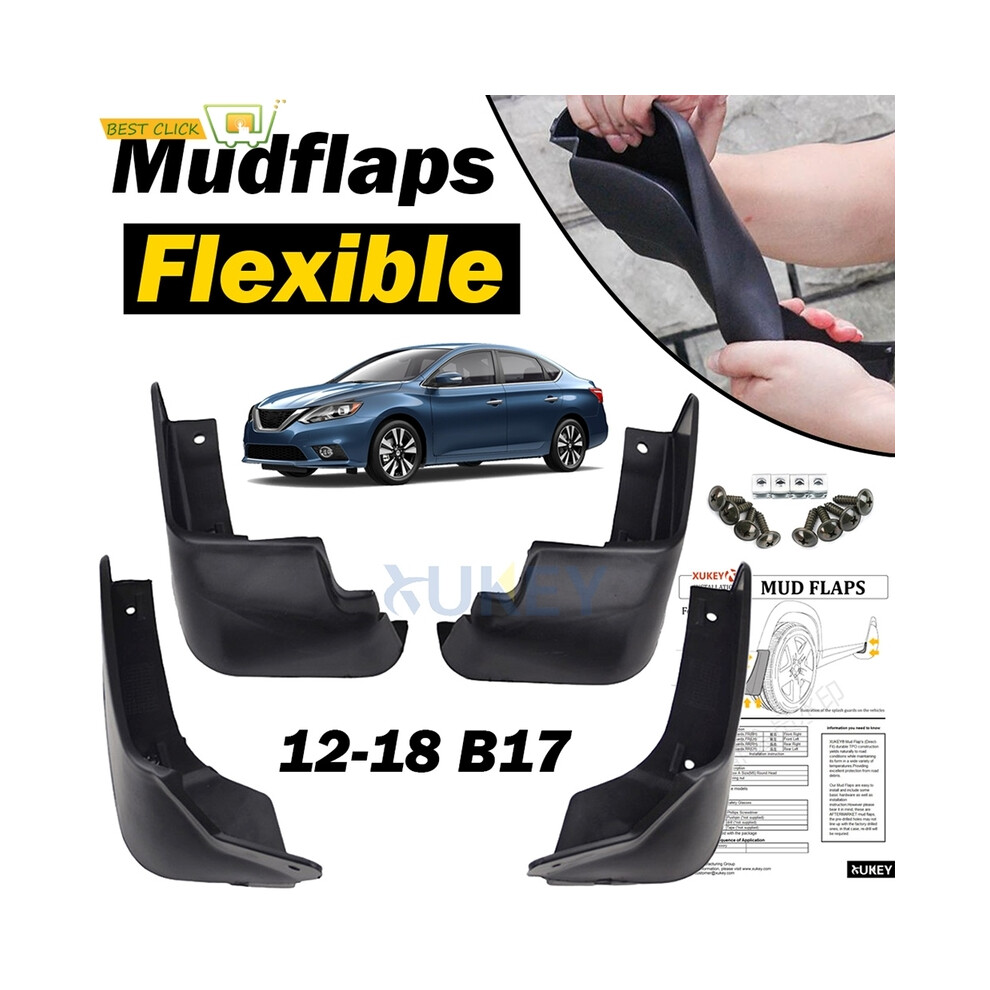 4X For Nissan Sentra Pulsar Sylphy B17 2013 - 2018 Front Rear Mudguards 9486291565496