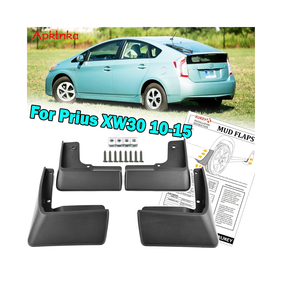 Apktnka Set Mudflaps For Toyota Prius Xw30 2010 - 2015 Mud Flaps Splash 9486291567902