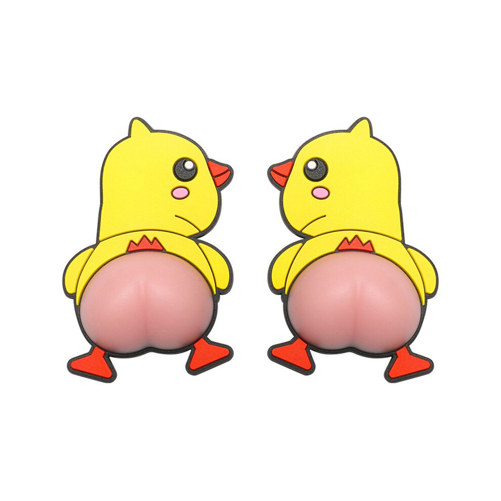 2Pcs 3D Pvc Cute Butt Car Sticker Cartoon Anti-Collision Door Rearview 9486291583728