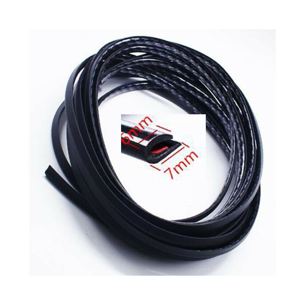 Universal 5M Carbon Fiber Car Door Moulding Rubber Scratch Protector Strip 9486291588631
