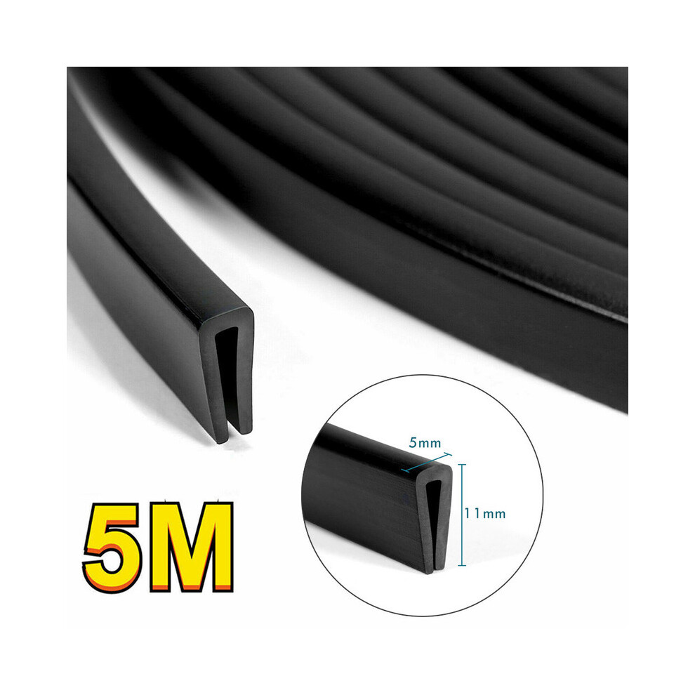 5M Car Door Edge Protector Strip Trim U Shape Rubber Guard Seal Car Protection 9486291591846