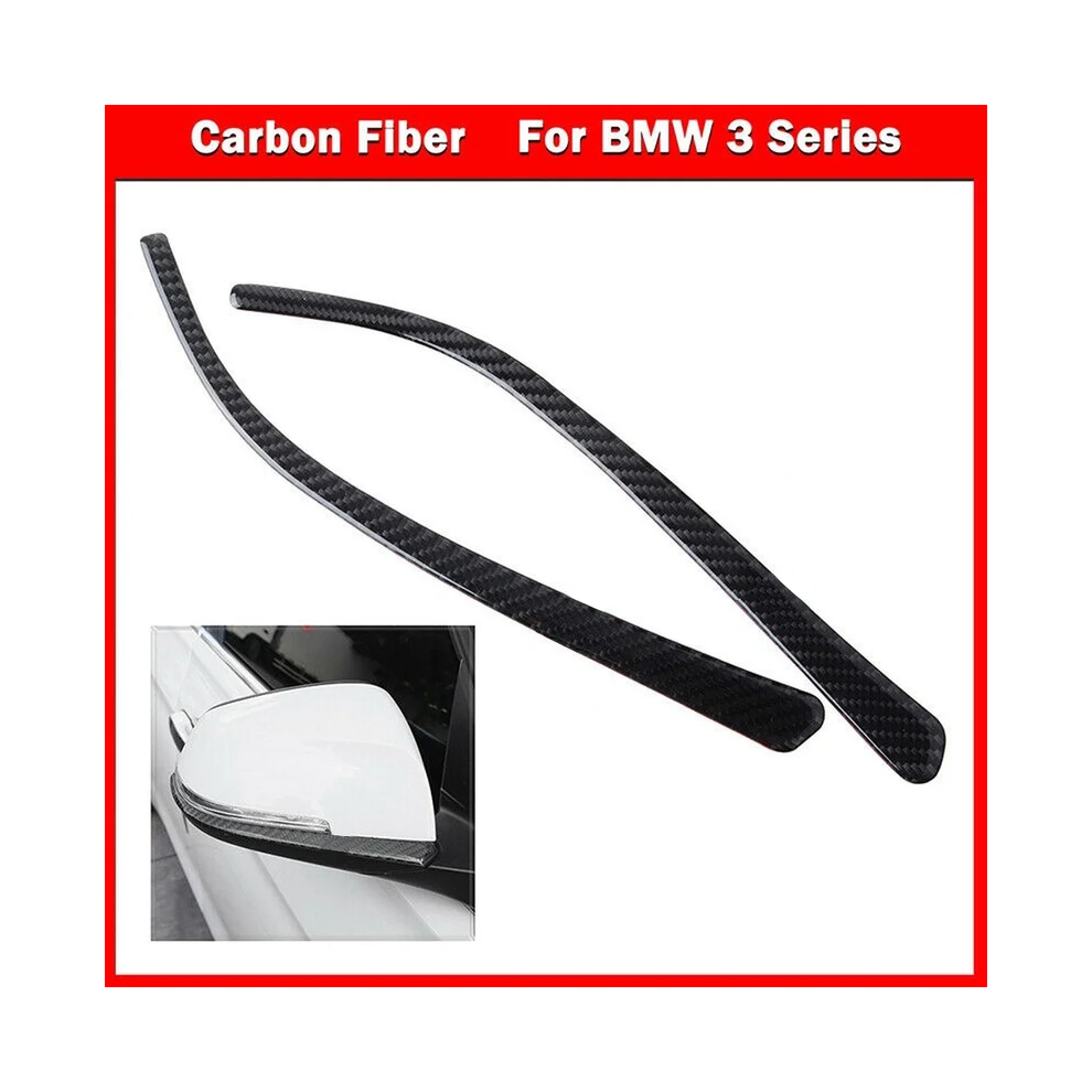 2Pcs Real Carbon Fiber Rearview Mirror Cover Cap Cover Trim For Bmw F30 9486291607127
