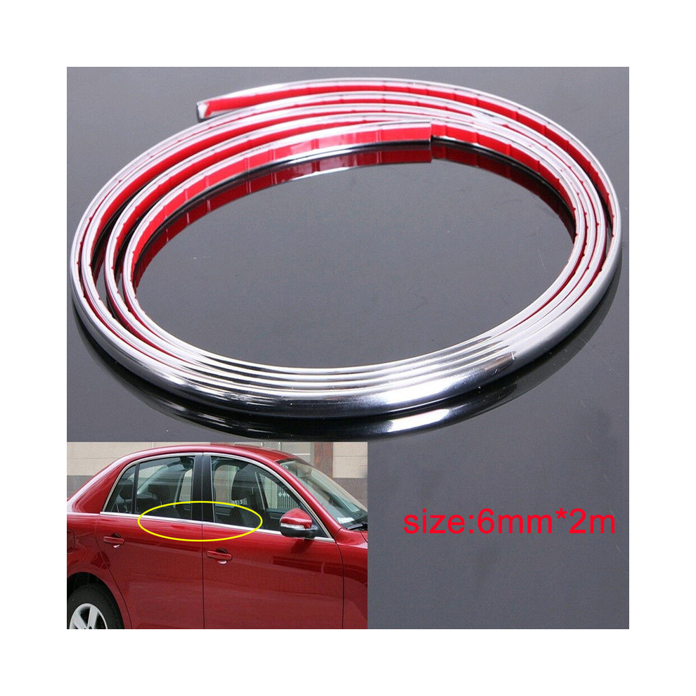 2 Meter 6.5Ft Chrome Car Door Edge Strip Protector Auto Moulding Guard 9486291606663