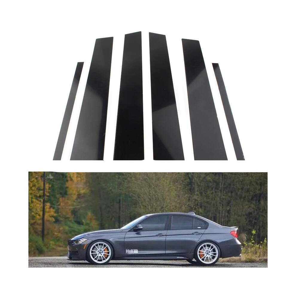 6Pcs Gloss Car Pillar Posts Door Window Panel Covers Decorative Black 9486291610295