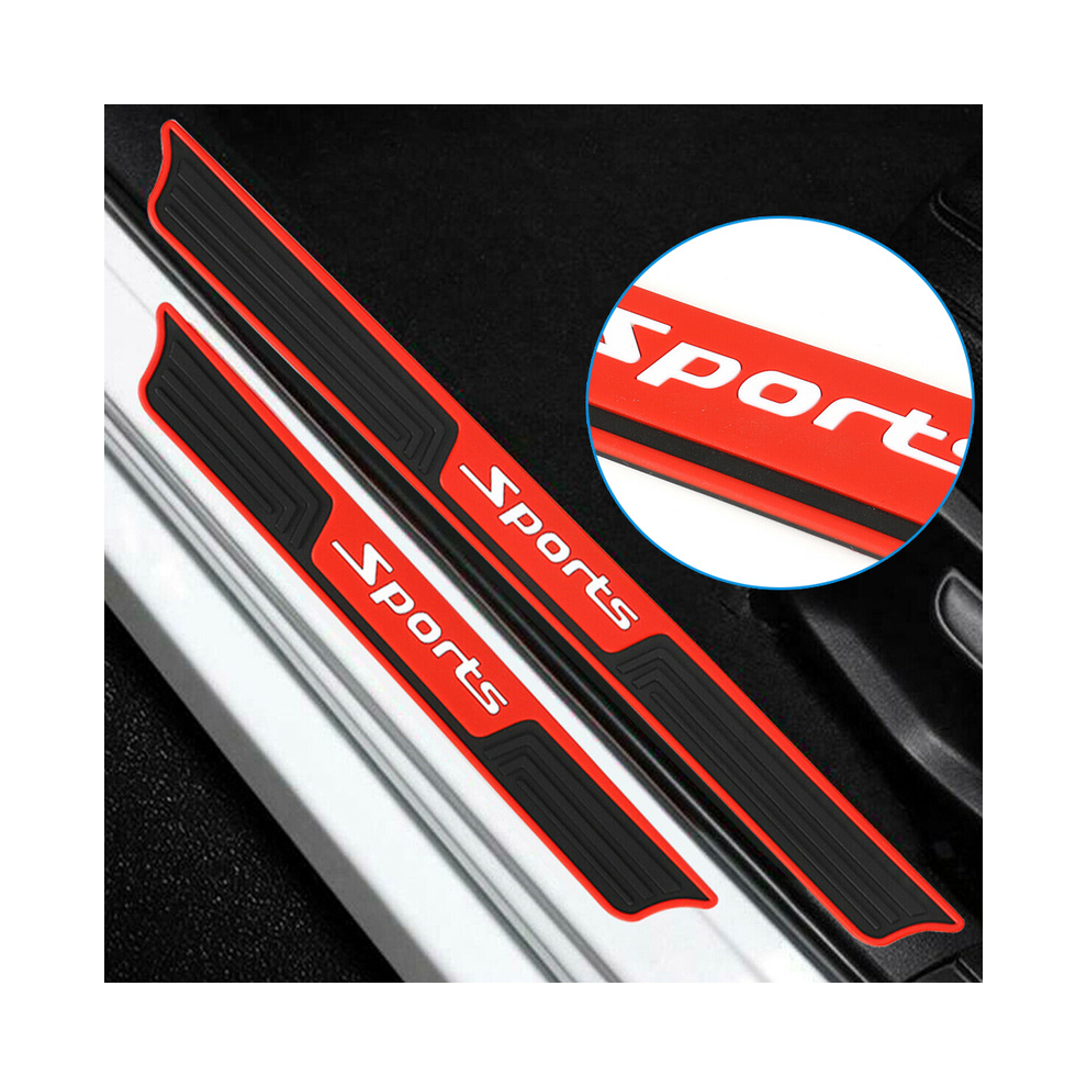 4Pcs Car Door Sill Protector Strips Rubber Scratch Anti Kick Stickers 9486291609558