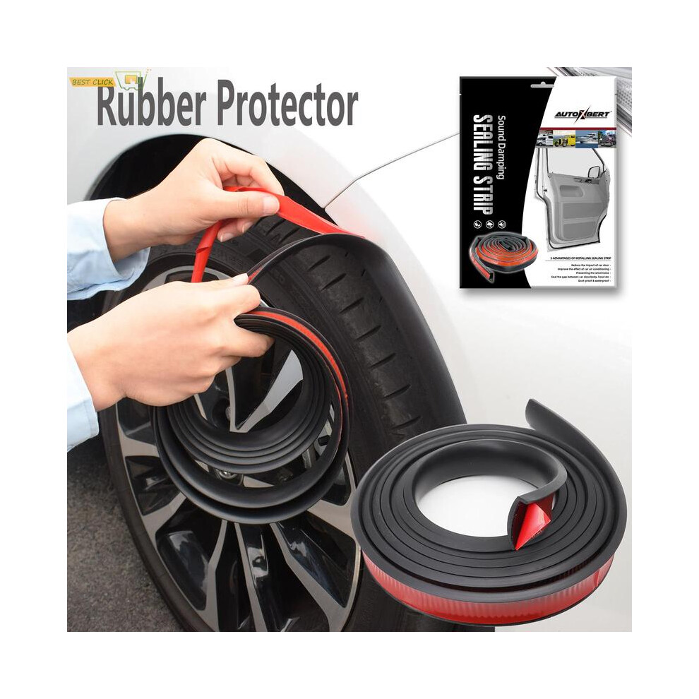 3Meter Car Fender Flare Wheel Eyebrow Protector Arch Extenders Moulding Black 9486291622007
