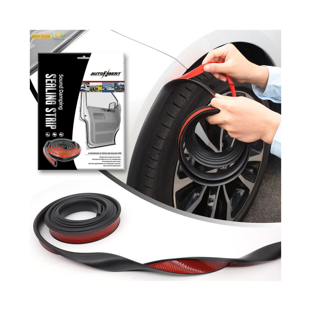Universal Fender Flare Car Wheel Eyebrow Protector Lip Wheel-Arch Trim Black 9486291621994