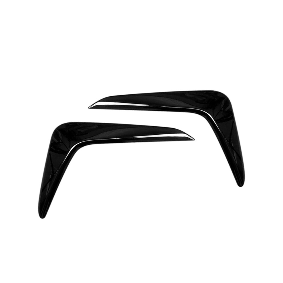 Glossy Front Bumper Splitter Spoiler Covers Trim Fog Lights Eyebrow Black 9486291624506