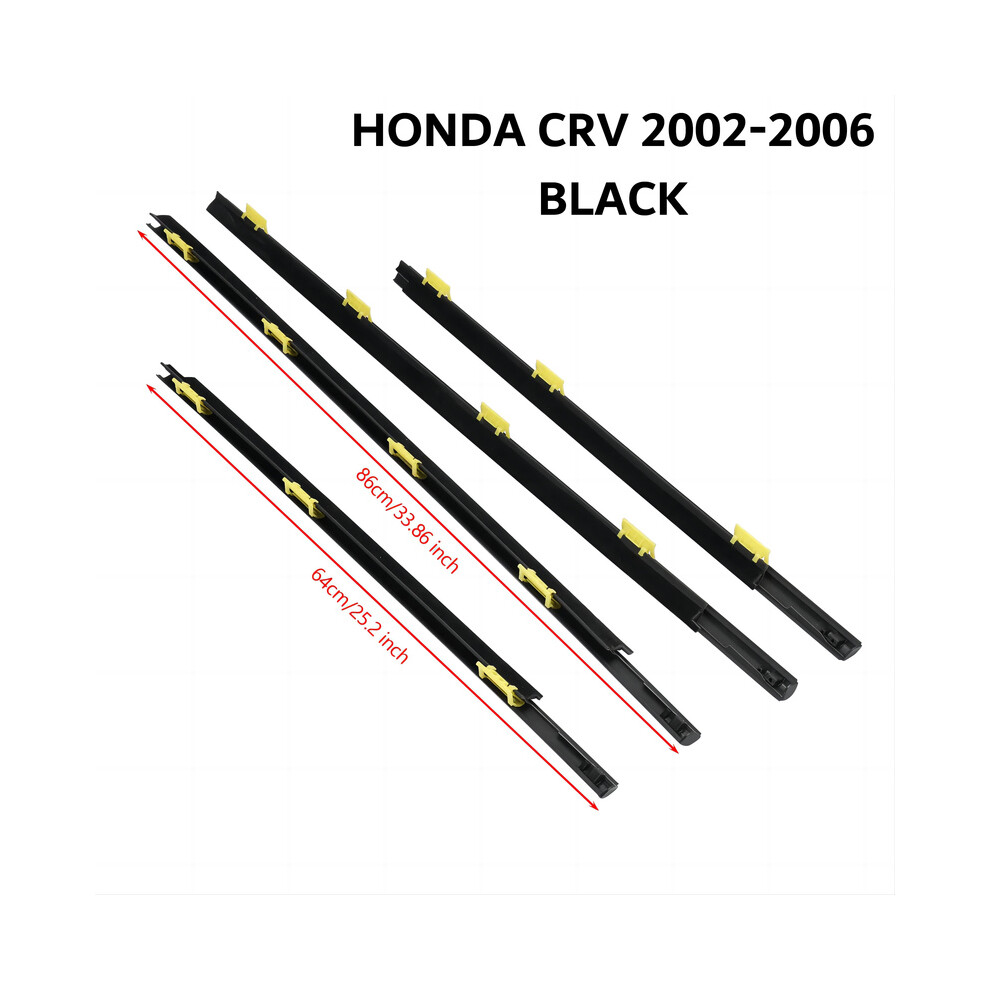 4Pcs Weatherstrip Window Seal Belt 72410-Sca-E01 For Honda Cr-V Crv 2002 9486291630521