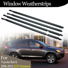 4PCS Car Outer Windows Rubber Weatherstrip For Toyota Rav4 US 2006-2012
