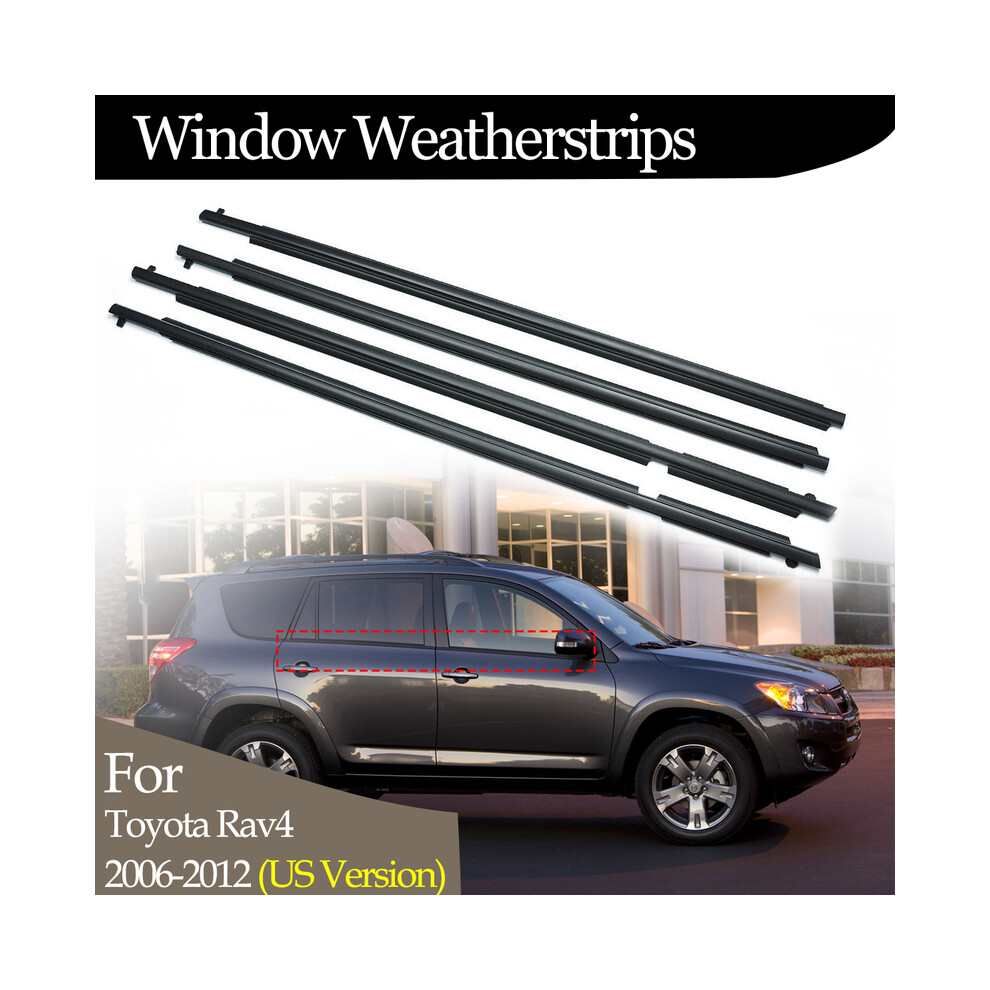 4Pcs Car Outer Windows Rubber Weatherstrip For Toyota Rav4 Us 2006-2012 9486291630477