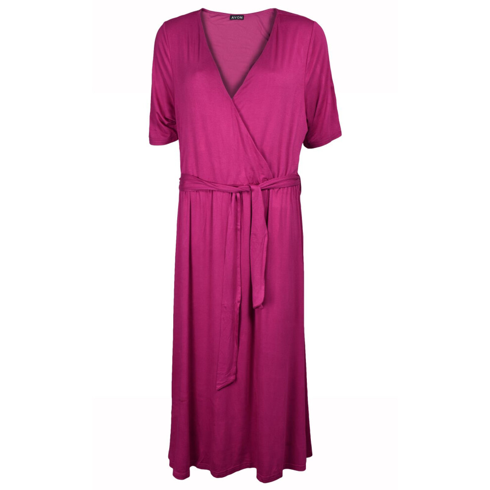 (PInk, M) Womens Summer V Neck Long Maxi Beach Holiday Dress