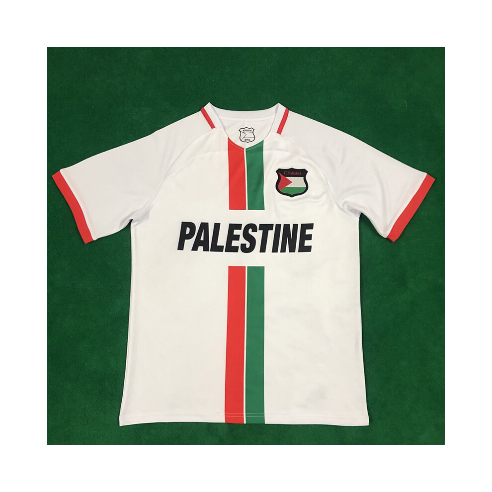 (L) 2024 Palestine Football Jerseys Black Centre Stripe Football Shirt Justice March Football Uniform Jersey Football Shirt B