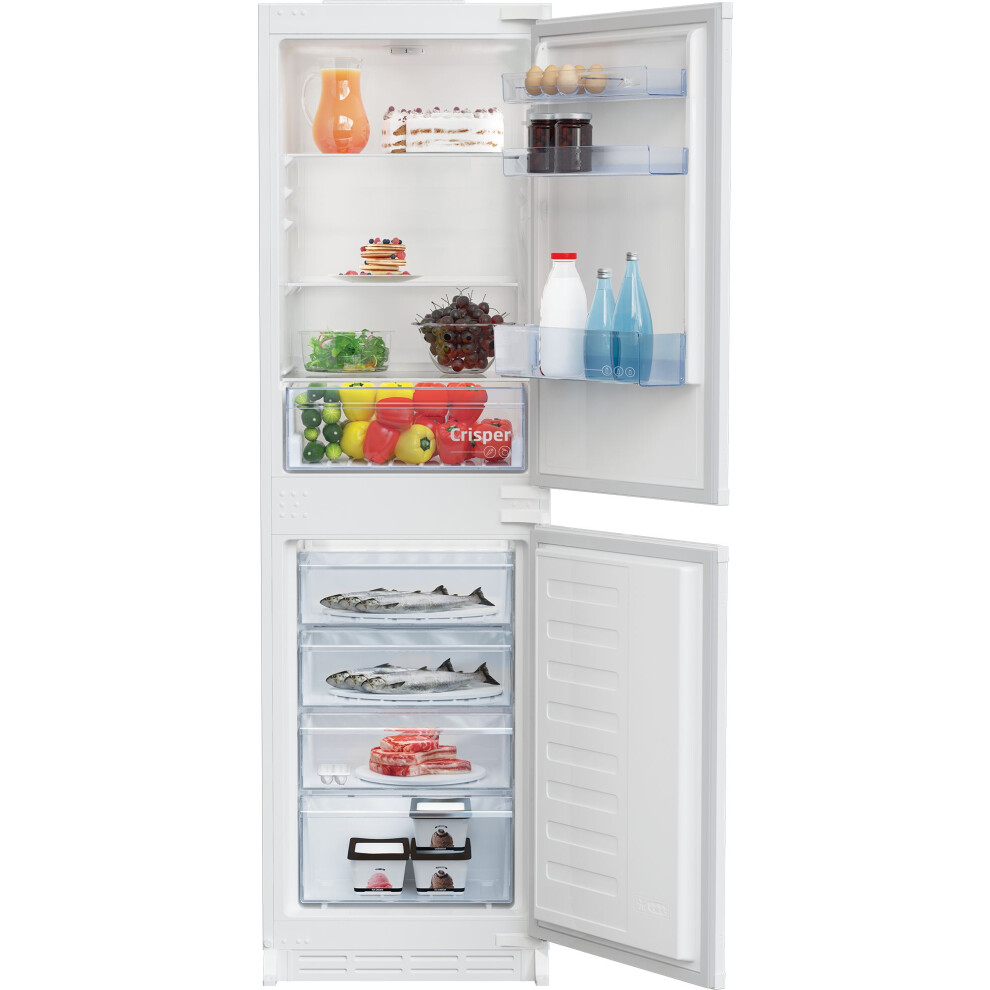 Beko Integrated 50/50 Fridge Freezer with Sliding Door Fixing Kit - White - E Rated