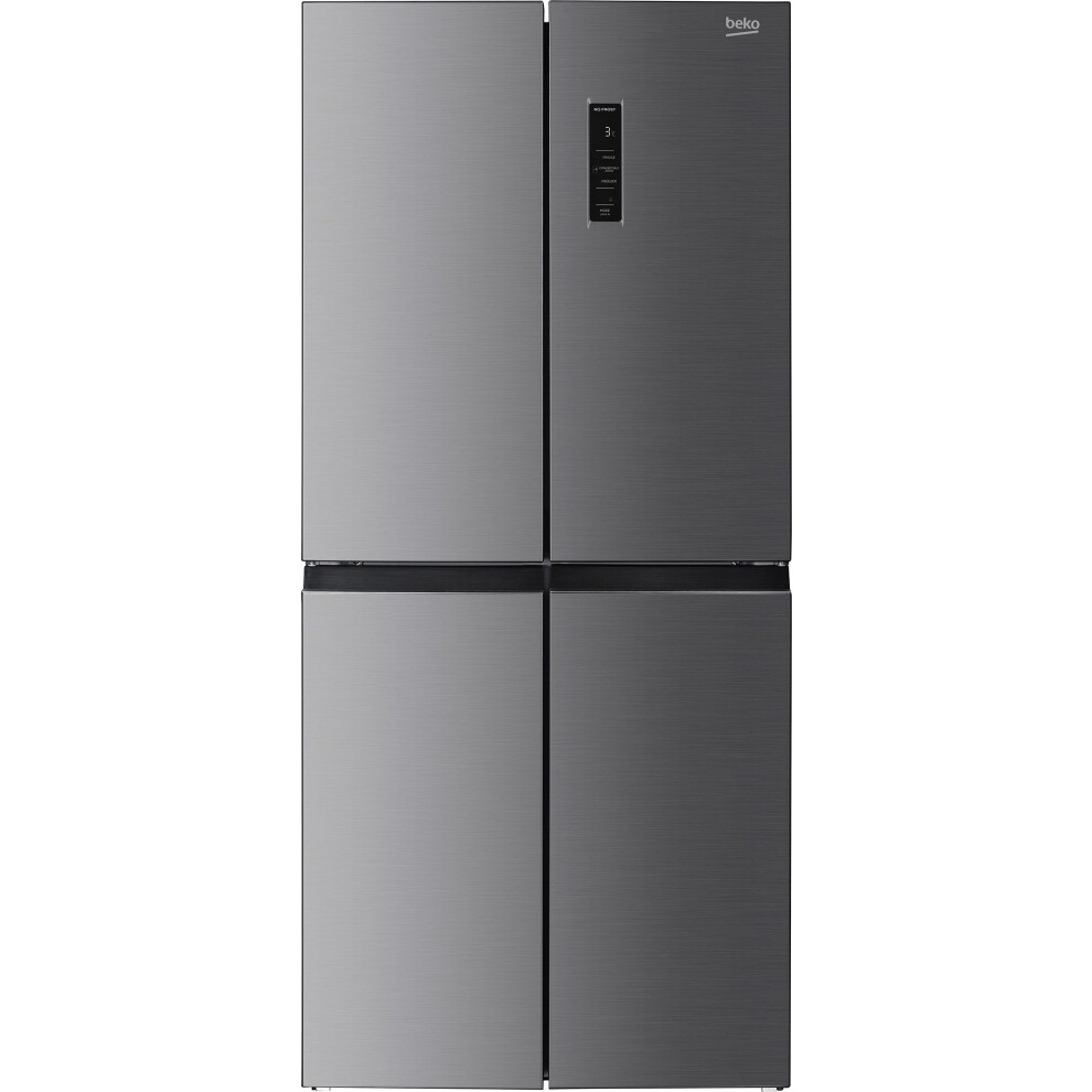 Beko Harvestfresh American Fridge Freezer - Stainless Steel Effect - D Rated