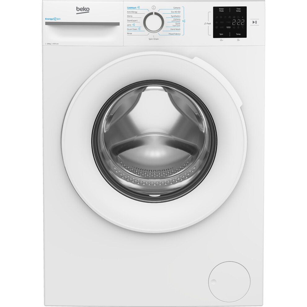 Beko Energyspin B3w31041w 10Kg Washing Machine With 1400 Rpm - White - A Rated