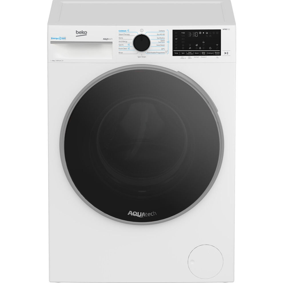 New Beko Energyspin B5w59411aw 9Kg Washing Machine With 1400 Rpm - A Rated White
