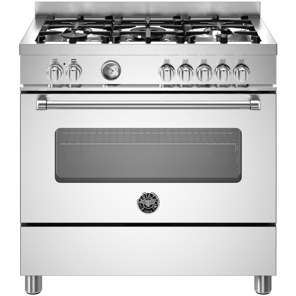 Bertazzoni Master Series 90cm Dual Fuel Range Cooker - Stainless Steel - A Rated