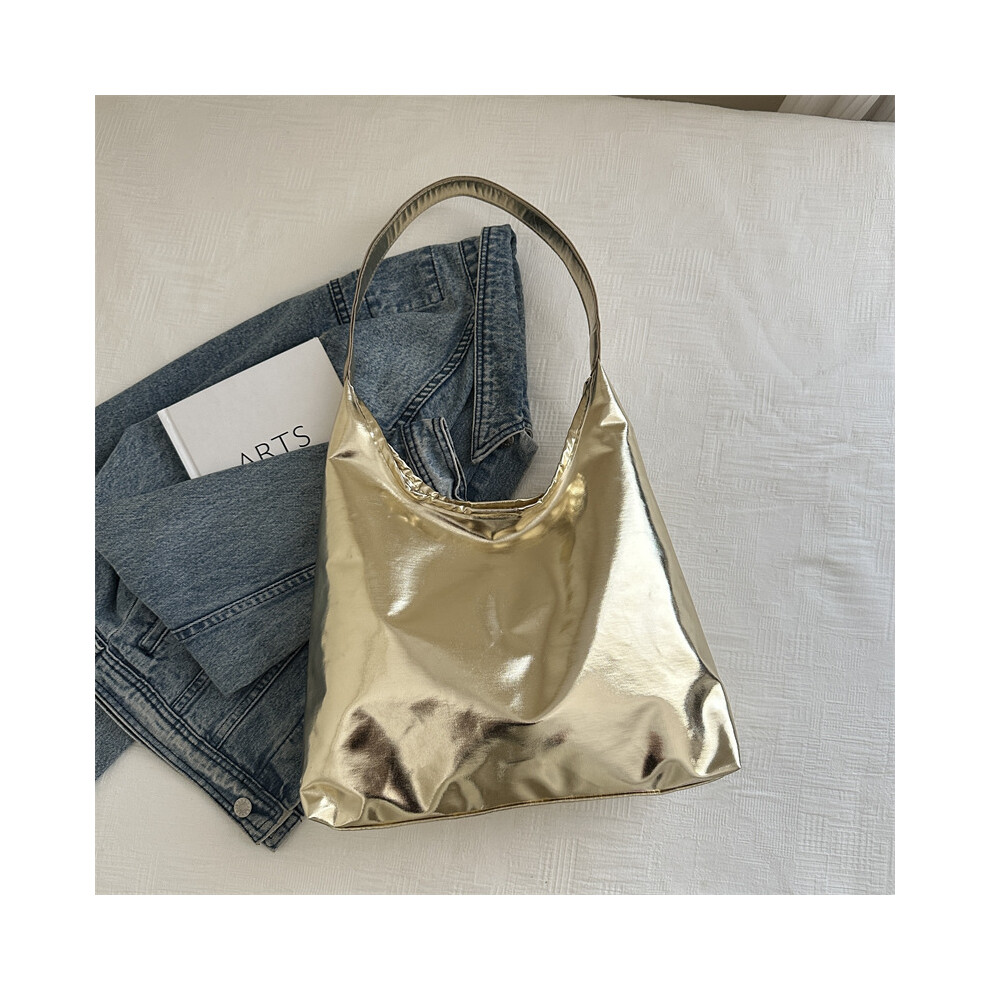 (Gold) Classy Large Capacity Tote Bag With Single Strap Design For Effortless Everyday Carry