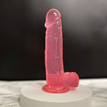 (Pink, L) Suction Cup Dildo Realistic Feel Sex Toy Anal 6 7 8 9 Inch Small Medium Large