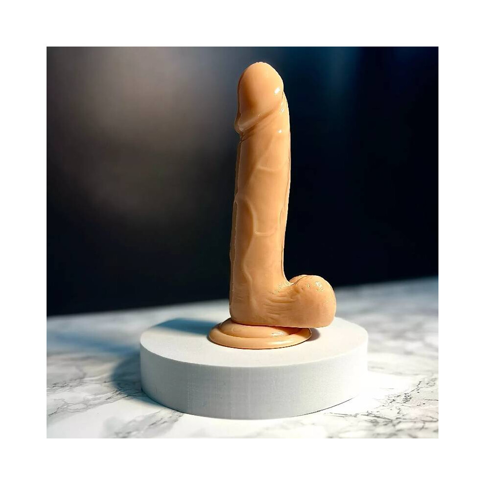 (Flesh, L) Suction Cup Dildo Realistic Feel Sex Toy Anal 6 7 8 9 Inch Small Medium Large