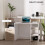 Homcom HOMCOM Multi-Storage & Workstation Desk Table Storage Shelves Home Office Oak 4