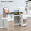 Homcom HOMCOM Multi-Storage & Workstation Desk Table Storage Shelves Home Office Oak 5