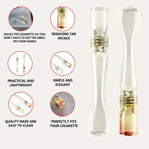 Set of 2 Stain Reducing Glass Cigarette Holders 2