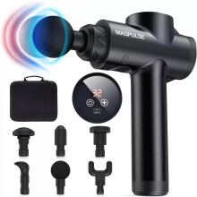 Sport-Massagepistole | Batteriebetrieben | Eingebautes Lithium-Ion | Wiederaufladbar | 6 Massage-Modi | USB-Kabel | Grau
