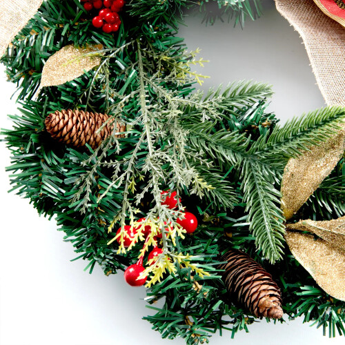 40cm Artificial Christmas Tree Cones & Berries + Stand - Festive Decor 1