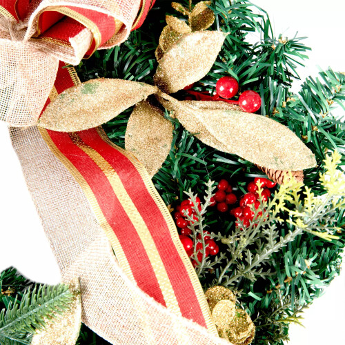 40cm Artificial Christmas Tree Cones & Berries + Stand - Festive Decor 2