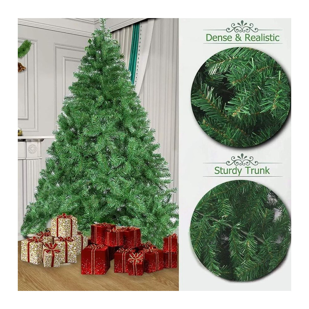 5Ft Artificial Christmas Tree - Large Bushy Xmas Tree With Metal Stand Green