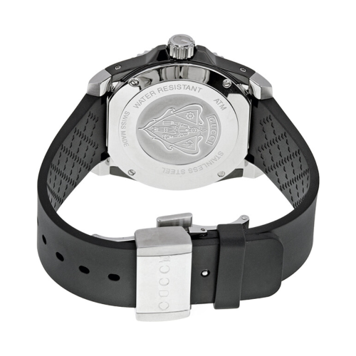 GUCCI Ανδρικό ρολόι Gucci YA136303 Dive με μαύρο καντράν και ζώνη σιλικόνης 2