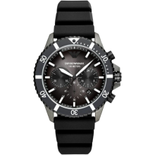 Emporio Armani AR11515 Diver svart silikon kronograf herreklokke