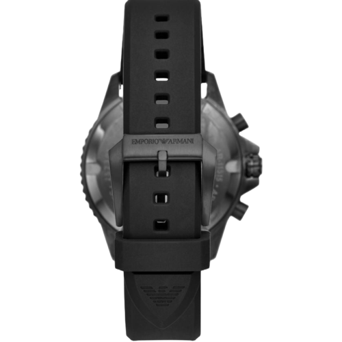 Armani Emporio Armani AR11515 Diver μαύρο σιλικόνης ανδρικό ρολόι χρονογράφου 2