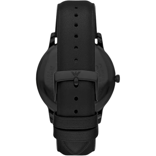Armani Emporio Armani AR11573 Ανδρικό ρολόι τριών χεριών με ημερομηνία από μαύρο δέρμα 2