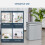 Homcom HOMCOM 100L Wood Laundry Basket A Compartment Flip Lid Removable Lining Grey 5