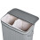 Homcom HOMCOM 100L Wood Laundry Basket A Compartment Flip Lid Removable Lining Grey 8