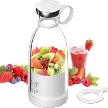 134 Portable USB Rechargeable 350ml Mini Blender - 4 Stainless Steel Blades, Personal Smoothie Bottle, Quick 30s Smoothies