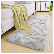 (60x220 (Runner)) Silver Shaggy Rugs For Living Room Soft Carpet Mat