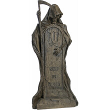 Design Toscano DB159491 Rest in Pieces Grim Reaper Halloween Tombstone Gothic Decor Garden Graveyard Statue, Polyresin, Greystone, 64 cm